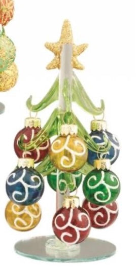Green Glass Tree 6 Inch Assortment of 3 Styles