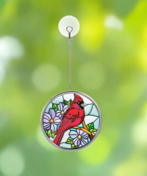 Cardinal Stained Glass Window Hanging / Sun Catcher