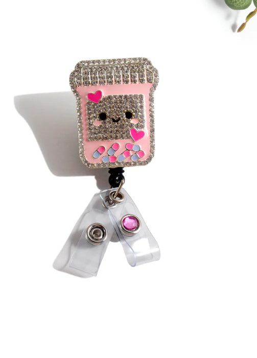 Sparkle & Shine Cute Medicine Bottle - Badge Reel