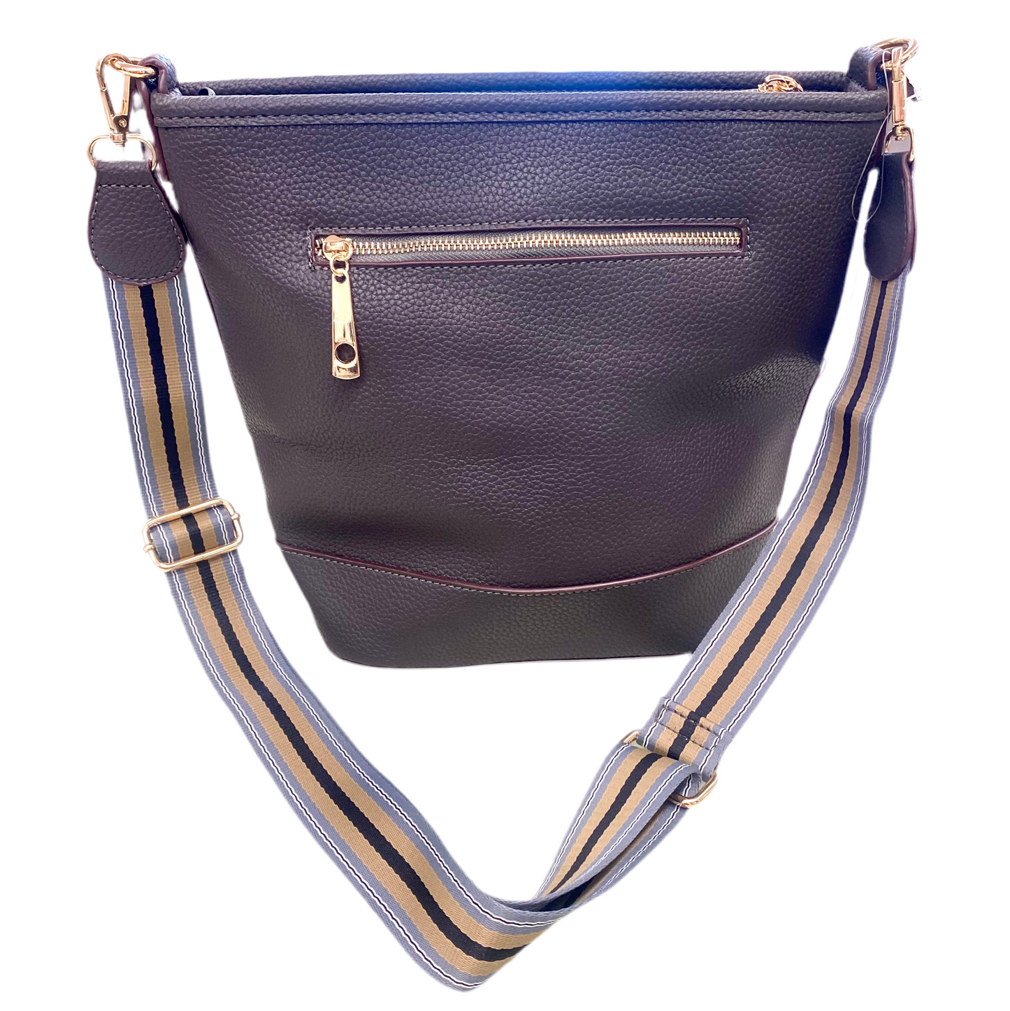 Dark Gray Bucket Bag Vegan Leather