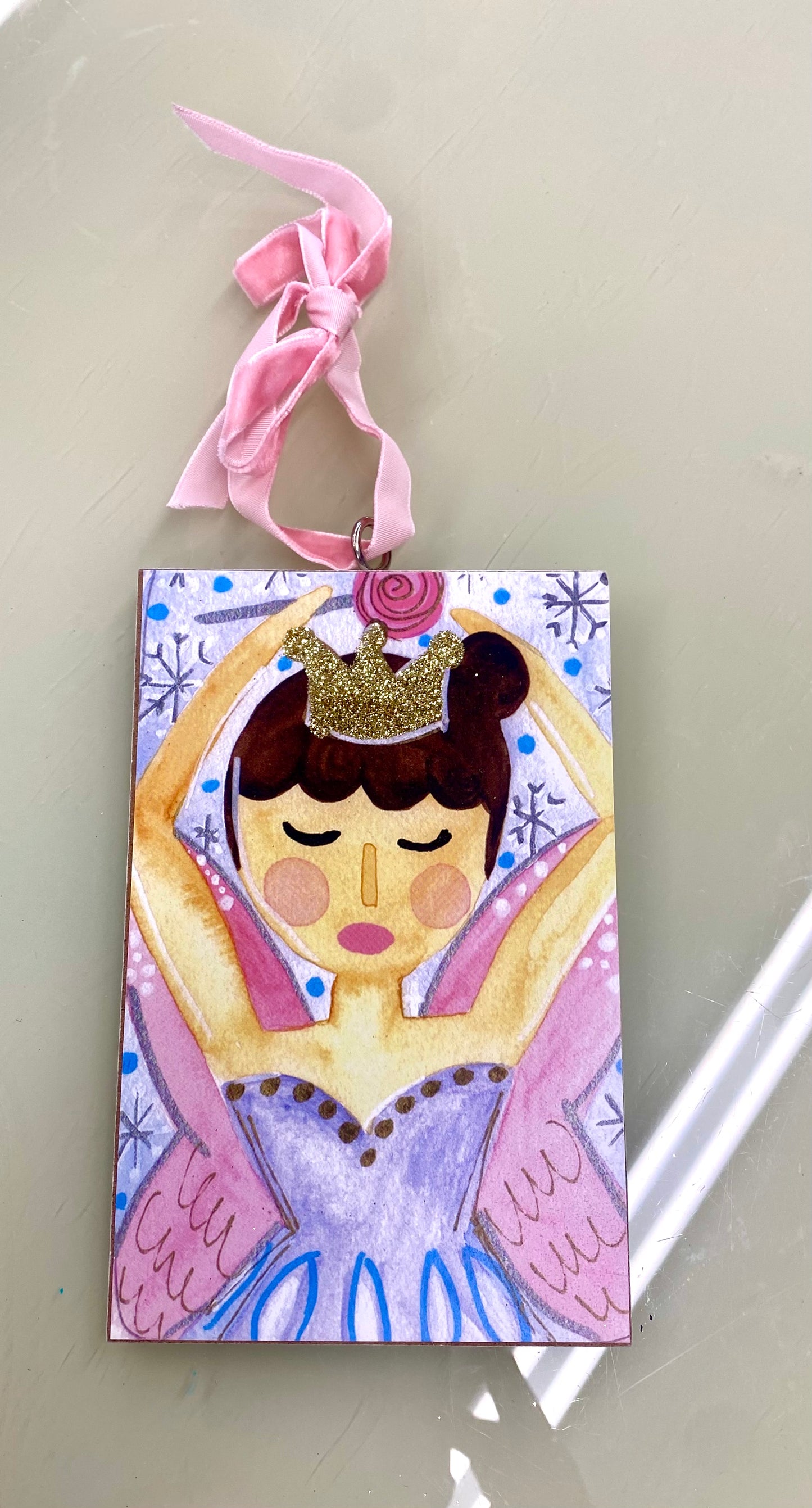 Glitter Wood Nutcracker Assort. Ornaments 3.5x5.5”
