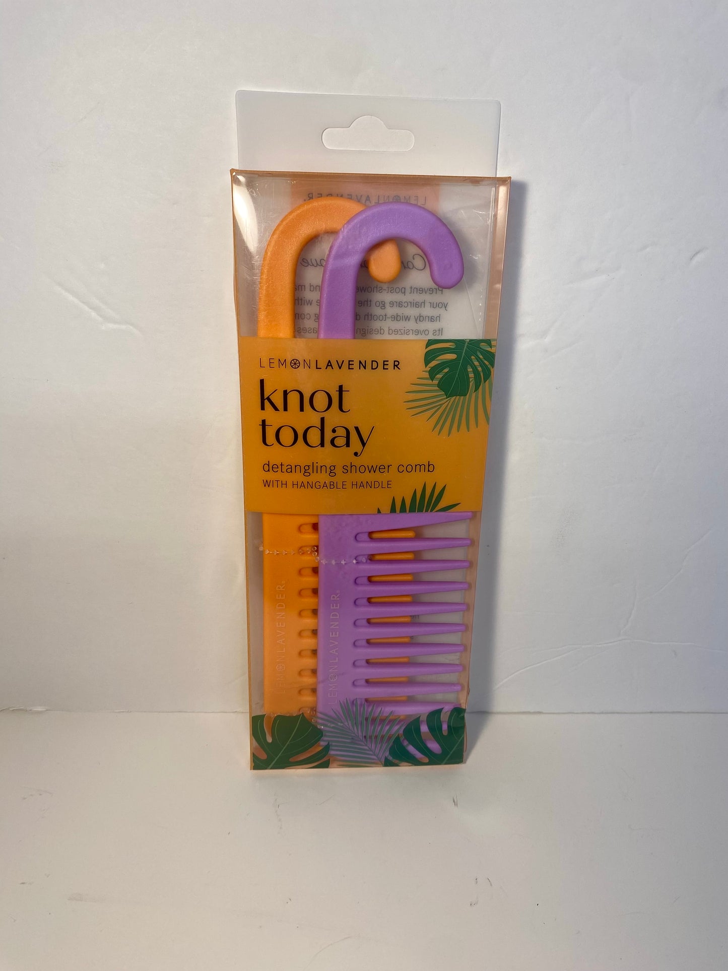 Lemon Lavender Knot Today Detangling Shower Comb with Hangable Handle