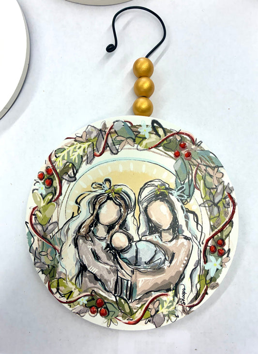 Holy Family 6” Ornament Bead Hanger