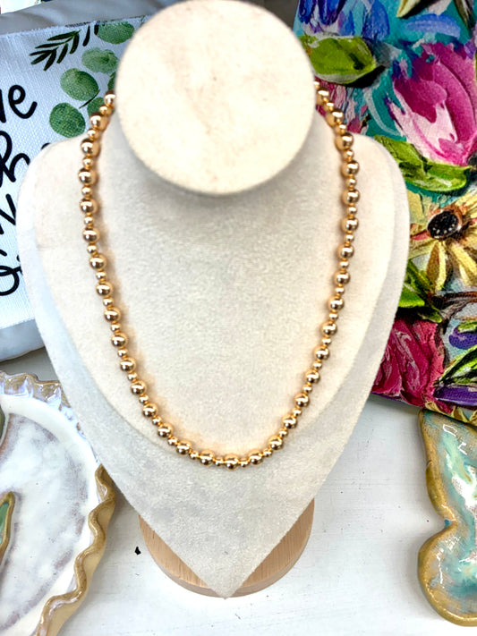 Gold Beaded Necklace / Silver Beaded Necklace