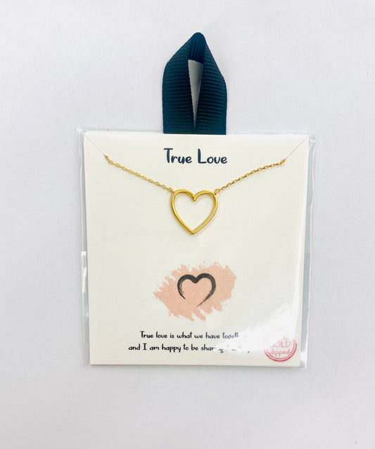 True Love Gold Heart Necklace