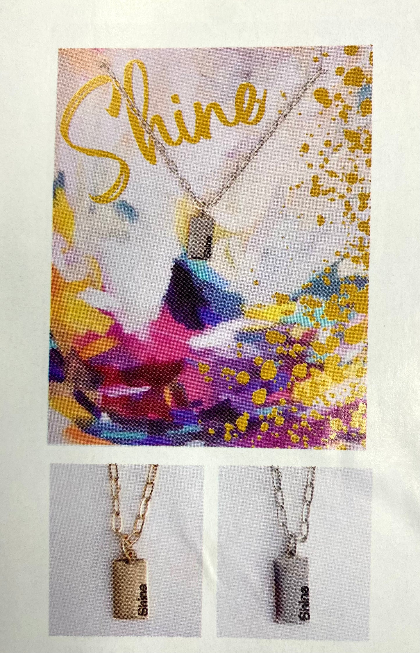 Necklace +Greeting Card Set / Silver or Gold