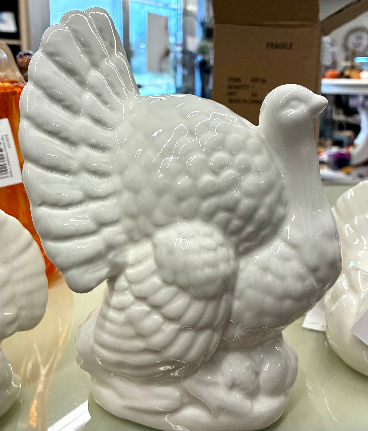 Large White Ceramic Turkey