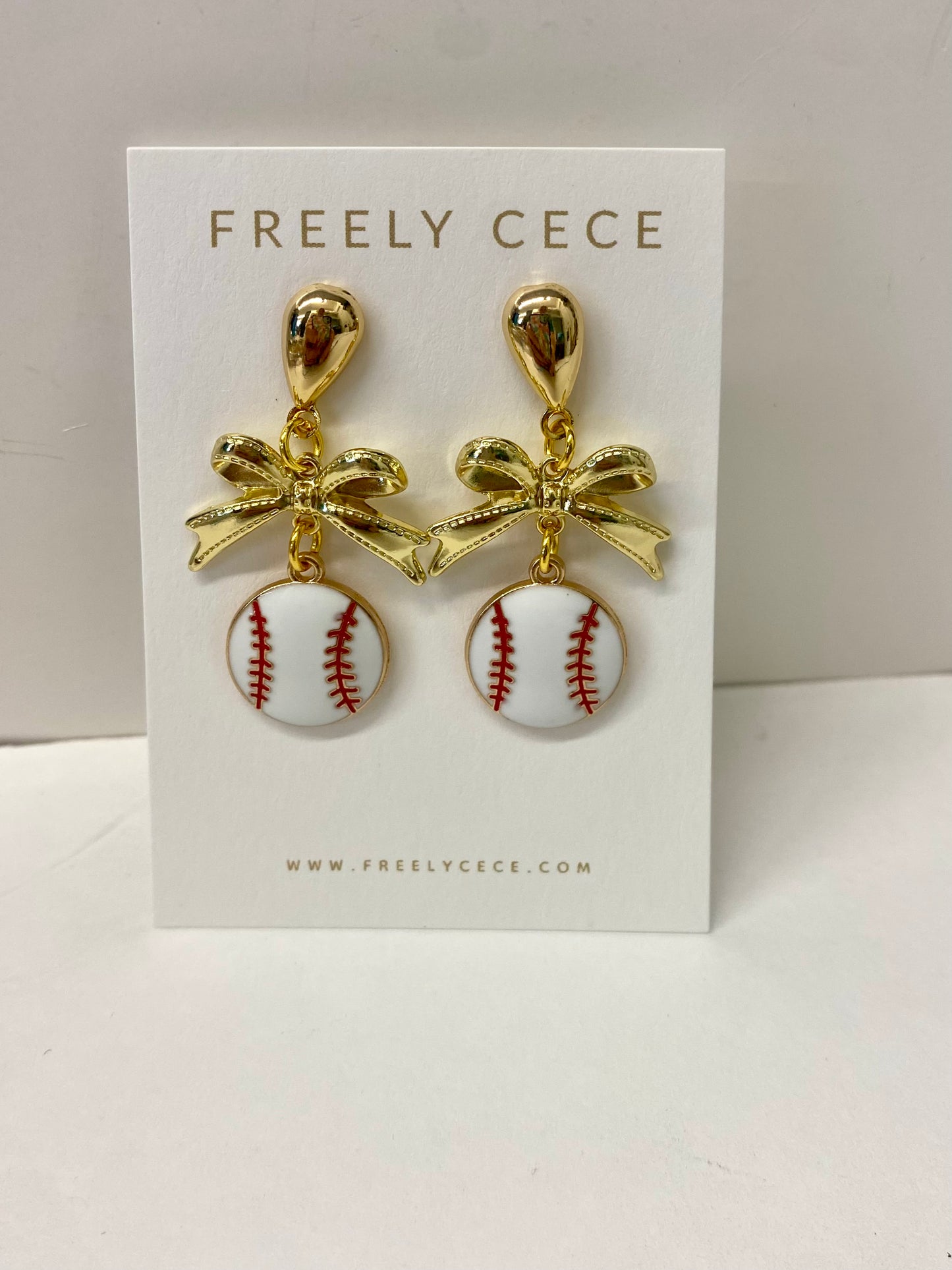 Baseball Bow Earrings