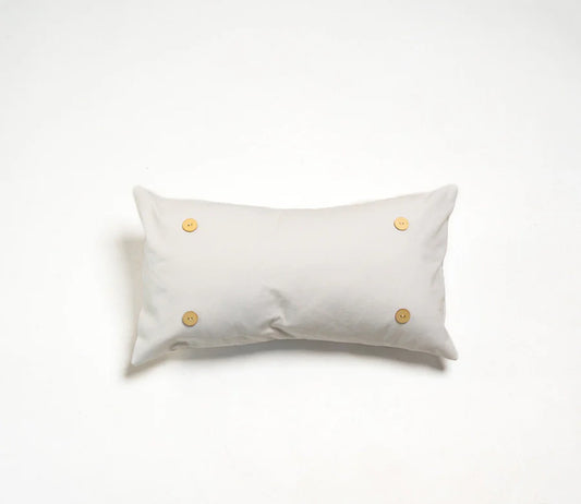 Lucky Bird Lumbar Button Pillows  14x24”