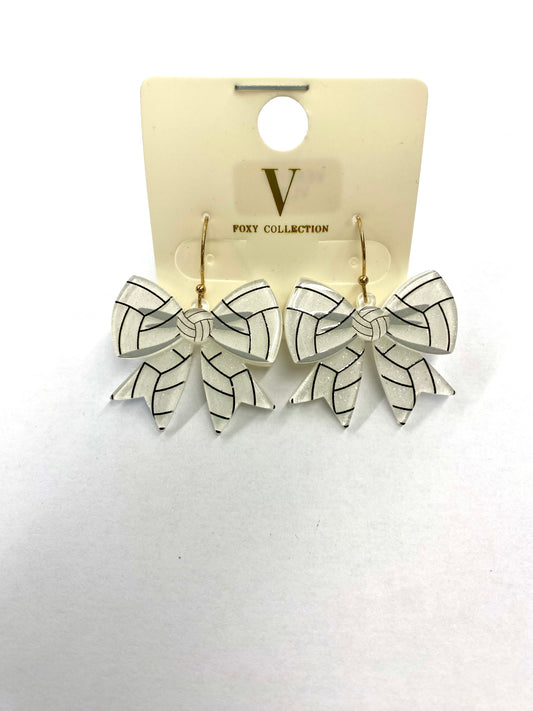Volleyball Bow Dangle Earrings