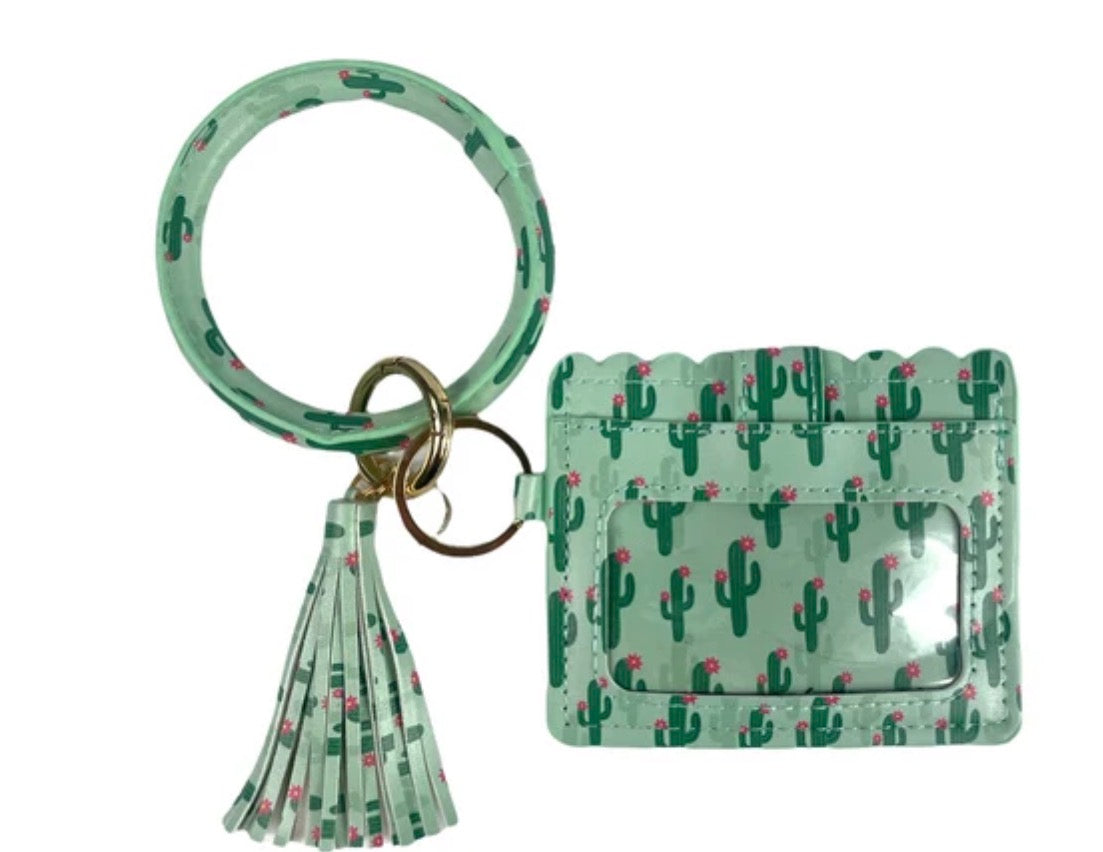 Wristlet ID wallet Mint Cactus
