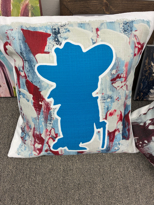Ole Miss Colonel Rebel Pillow 18x18