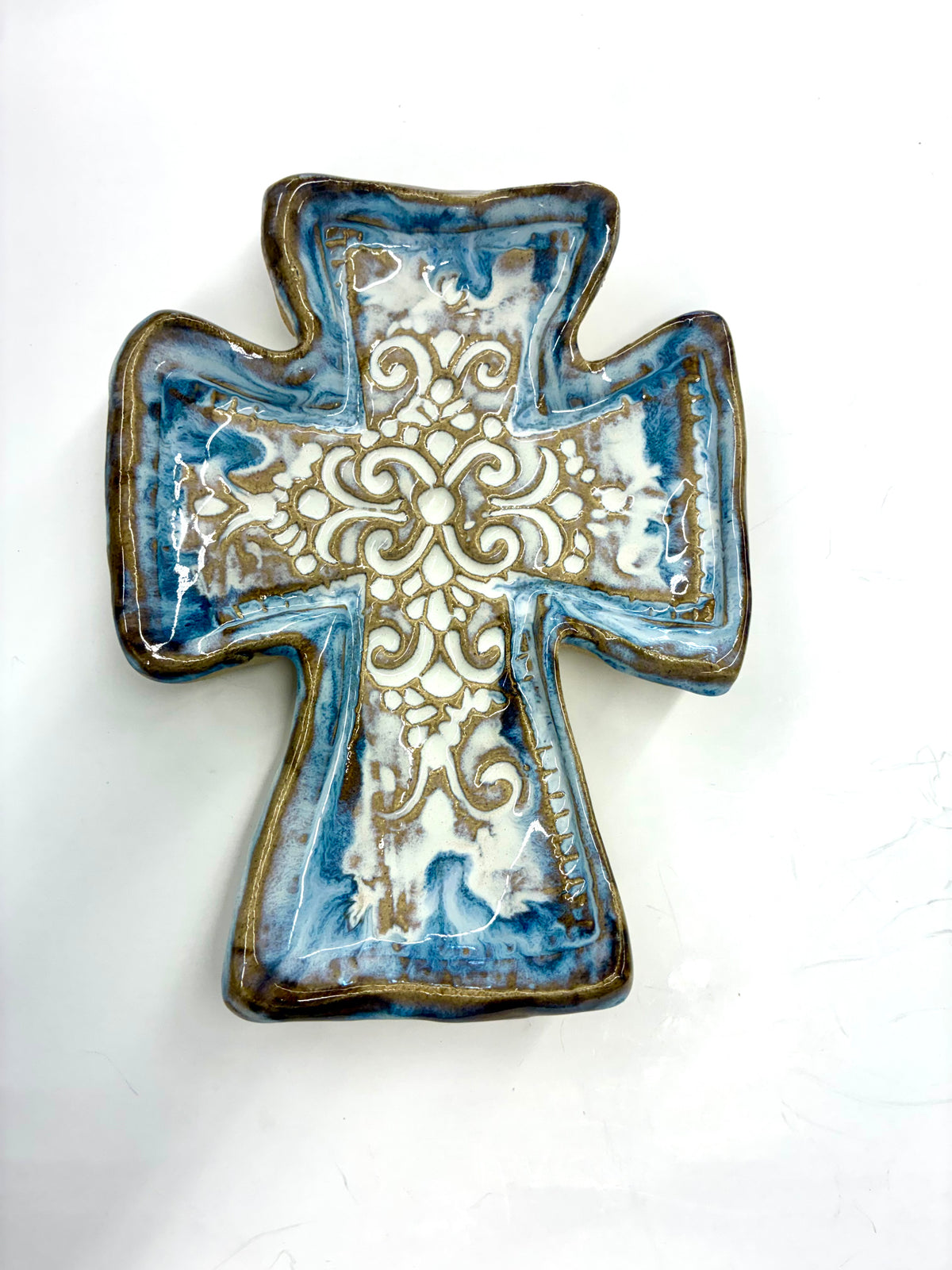 Fancy Cross Tray 8x6” - Tab Boren Pottery #101