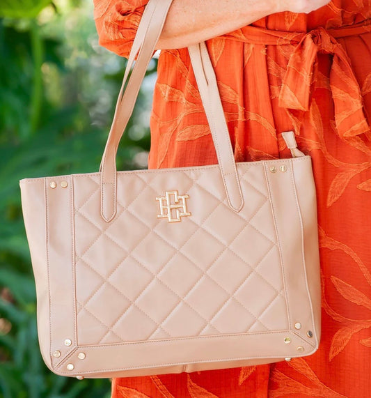 Sophie Zippered Tote Latte LD - Caroline Hill