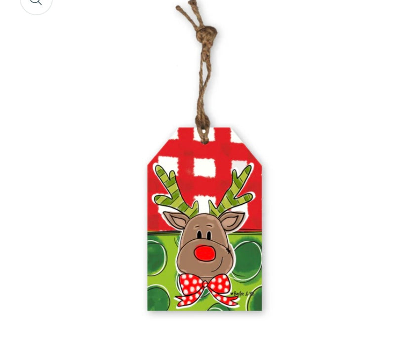 Red & Green Reindeer Ornament - Baxter & Me