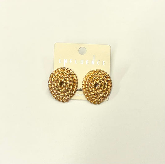 Gold Rope Dome Earrings