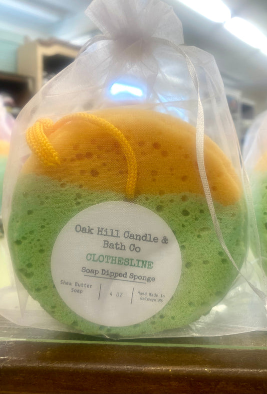 Soap Dipped Sponges (Rainforest) / Oak Hill Candle & Bath Co.