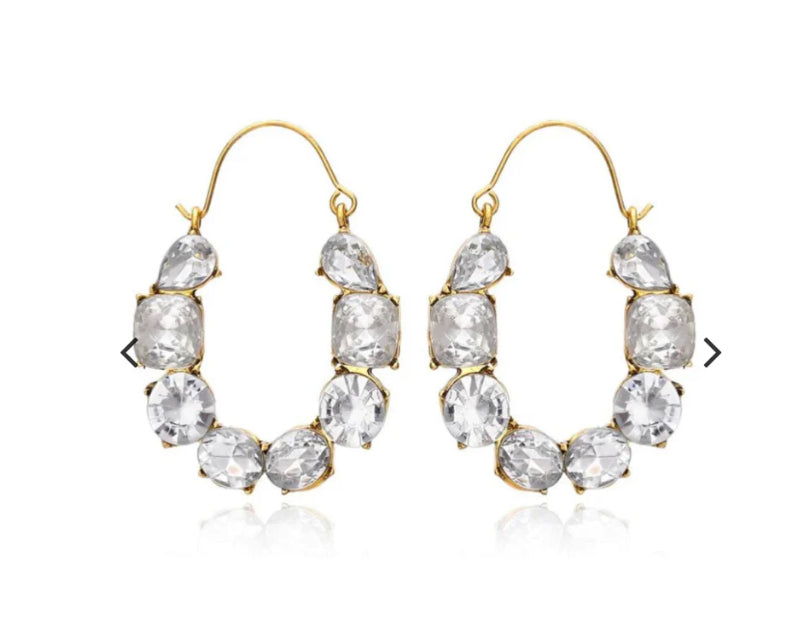 Rhinestone Oval Hoops