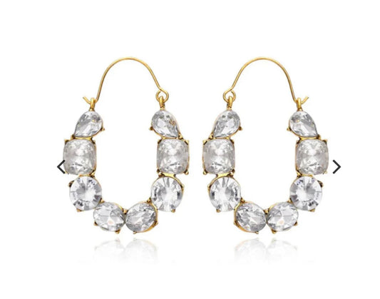 Rhinestone Oval Hoops