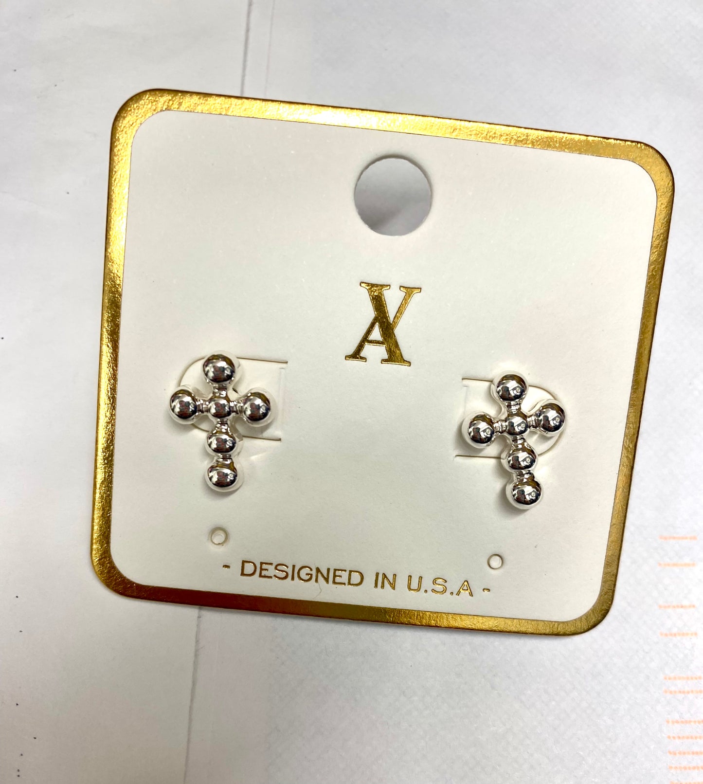 Beaded Cross Earrings