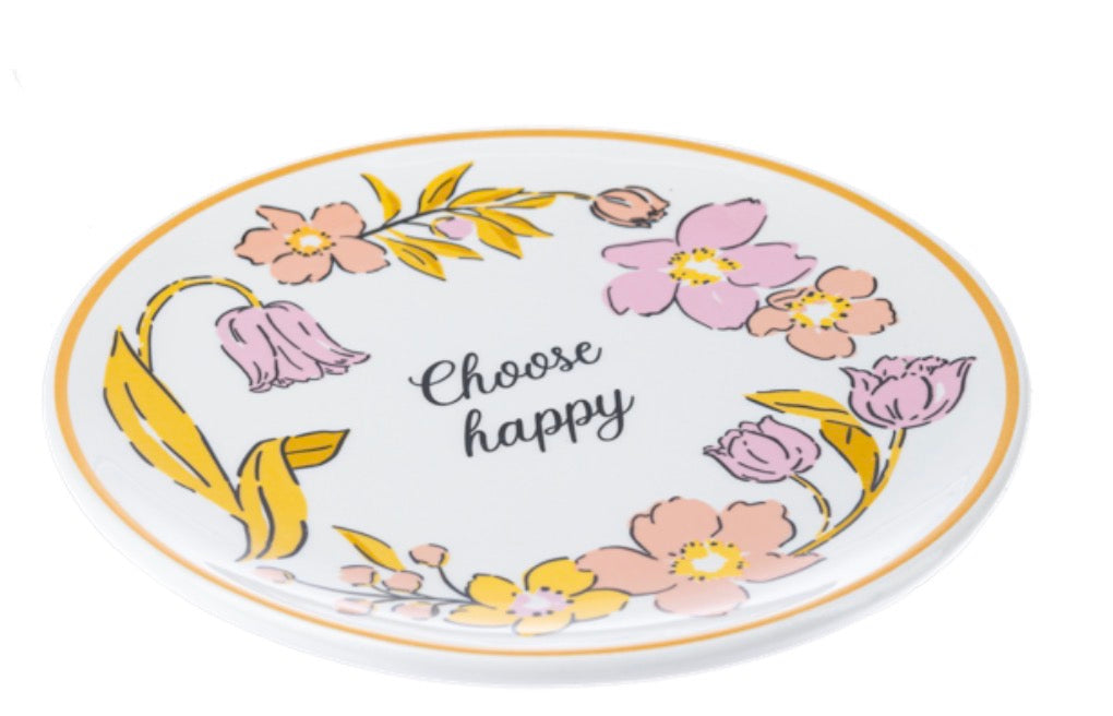 Round Trinket Dish with Inspirational Quotes - Choose Grace, Choose Kindness, Choose Happy