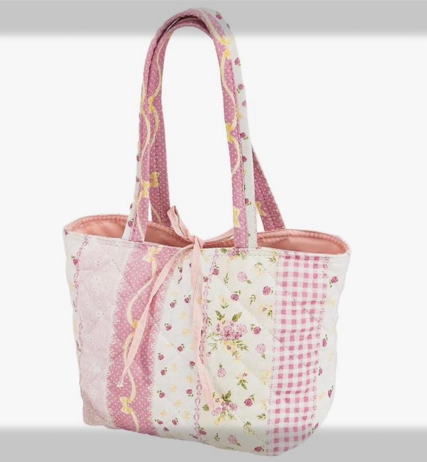 Small Quilted Tie Tote Bags