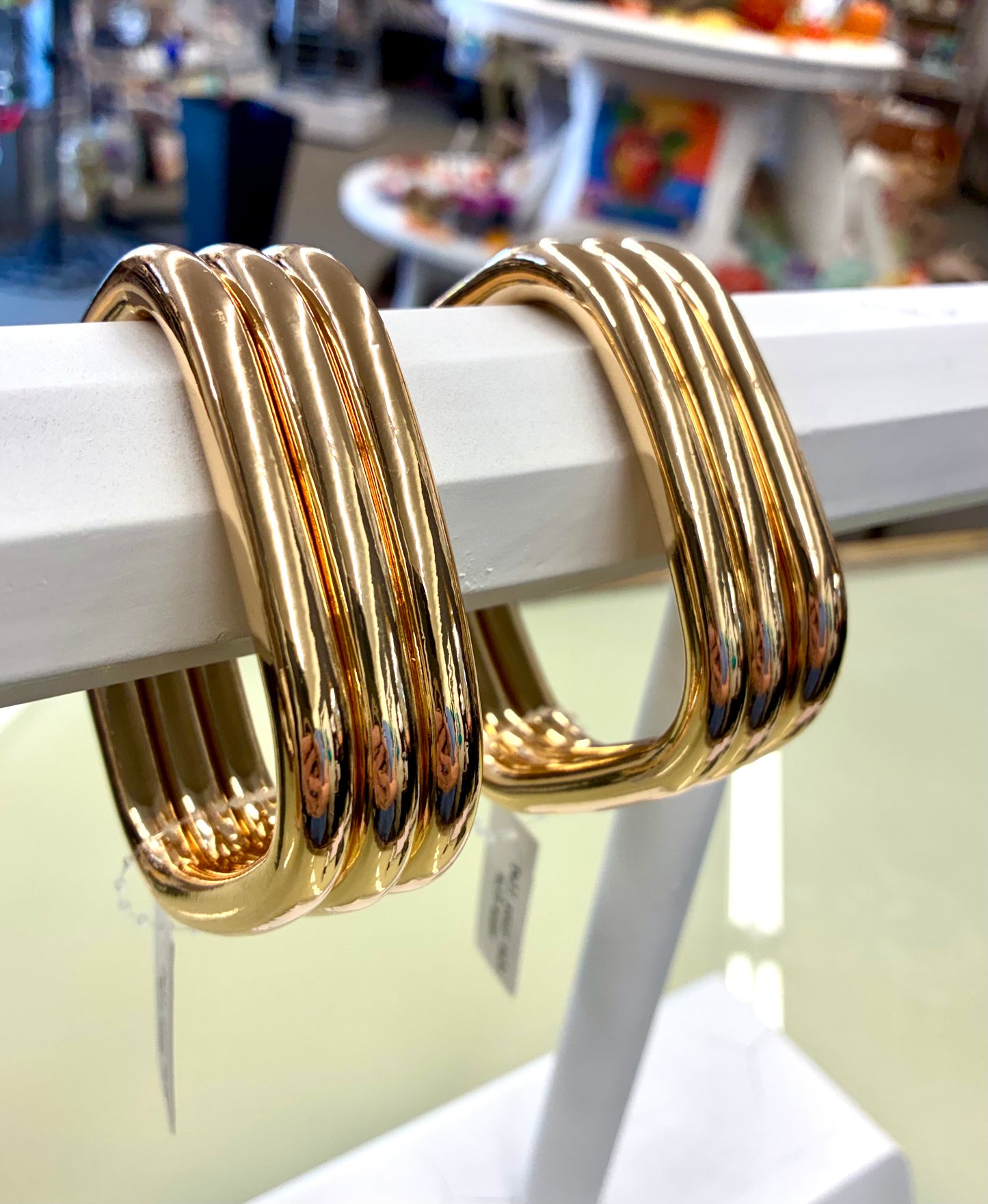 Square 3-Piece Bangle Bracelet Set - Gold, Matte Gold or Matte Gold & Silver