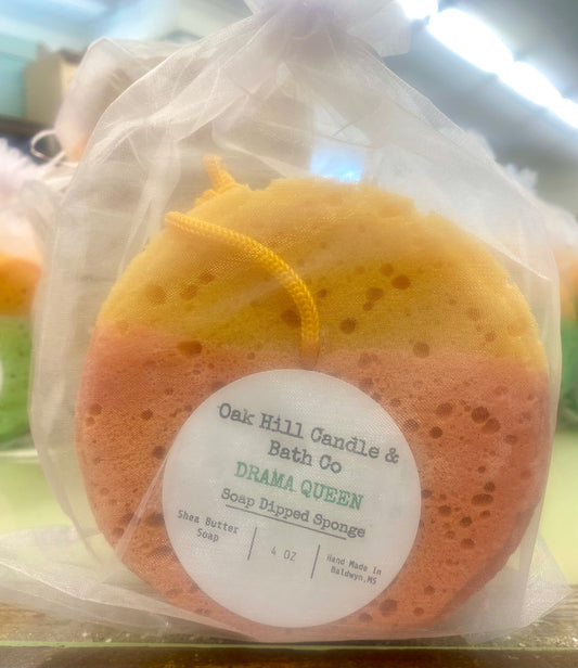 Soap Dipped Sponge (Drama Queen)  / Oak Hill Candle & Bath Co.