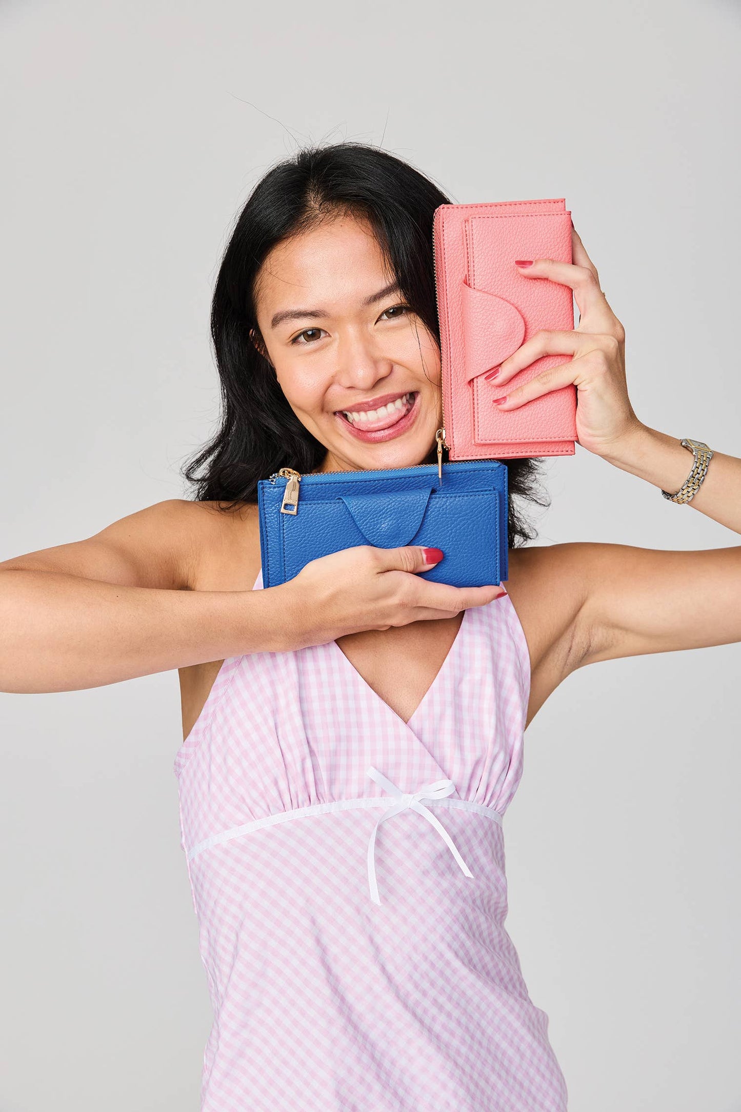 Kyla RFID Wallet w/ Snap Closure: Taupe  Jen & Co.