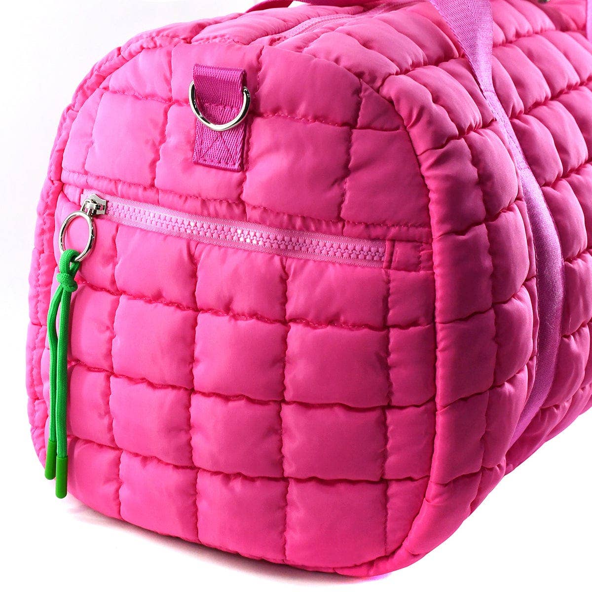 Quilted Puffer Weekender/Duffel Bag: Bubblegum