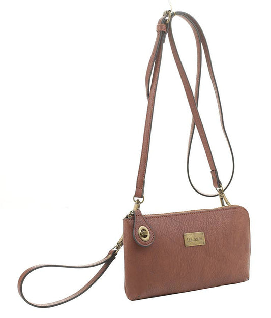 Liz Soto Tina 3307 cross-body, wallet, cell phone and wristlet: Brown / Cross body