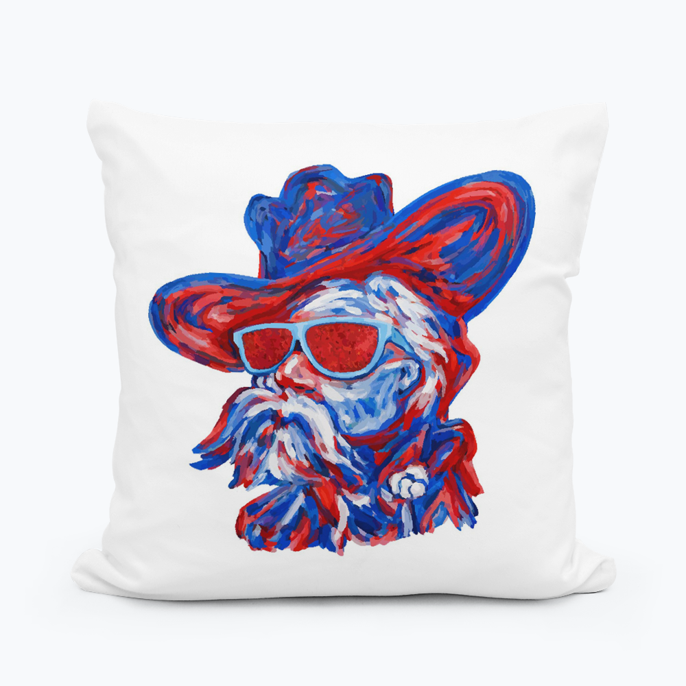 Colorful rebel Mascot Pillow: 12"x12" LuckyBird Apparel & Home
