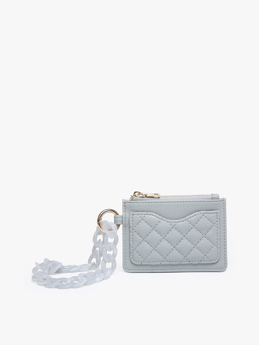 Jen & Co. Rhodes Quilted Wallet w/ Chain Bangle: Grey
