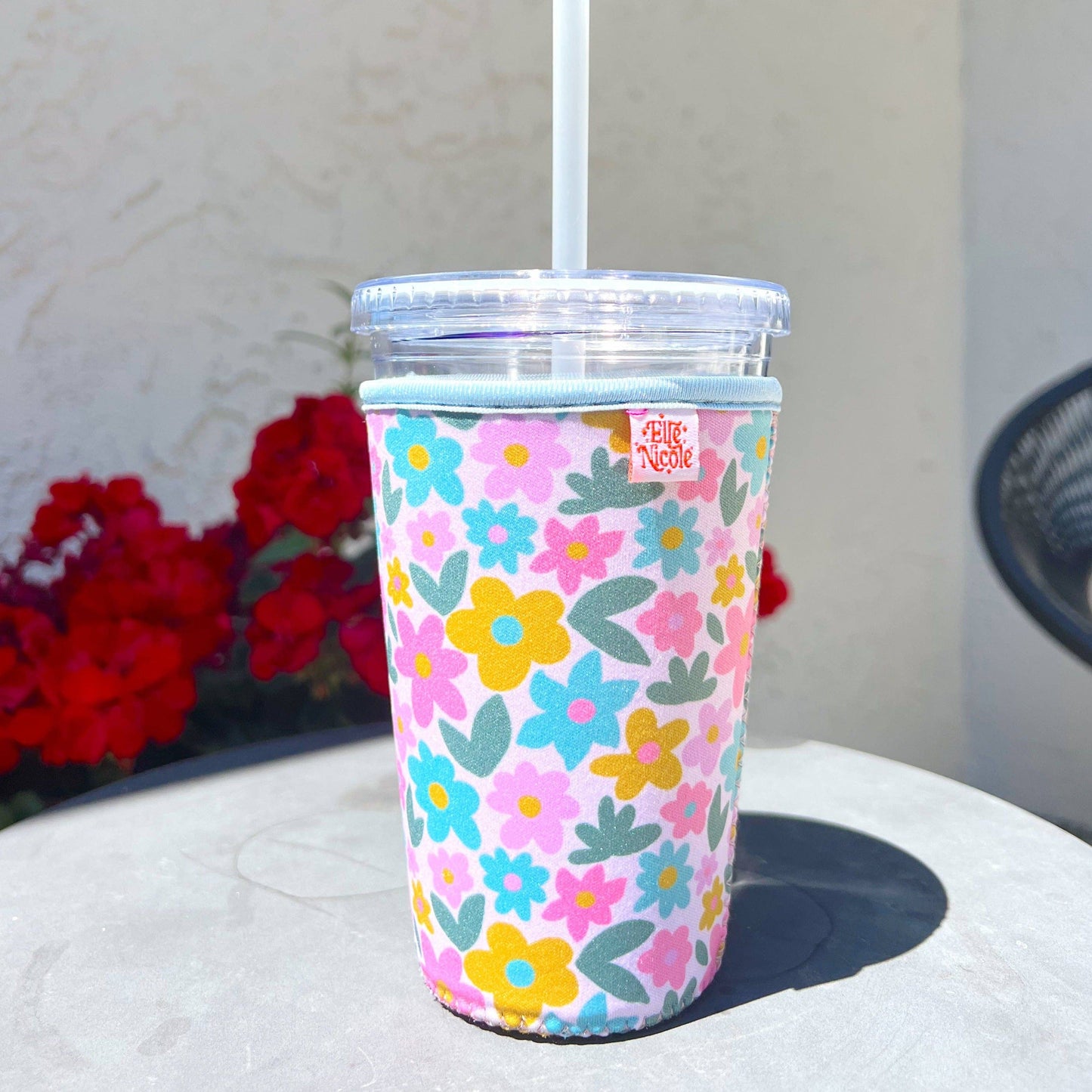 Coffee Cup Cover - Sage Bloom - Iced Drink Sleeve: Large / 24oz