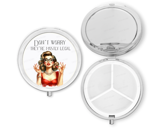 Purse Pill Box Organizer, Don't worry they're mostly legal