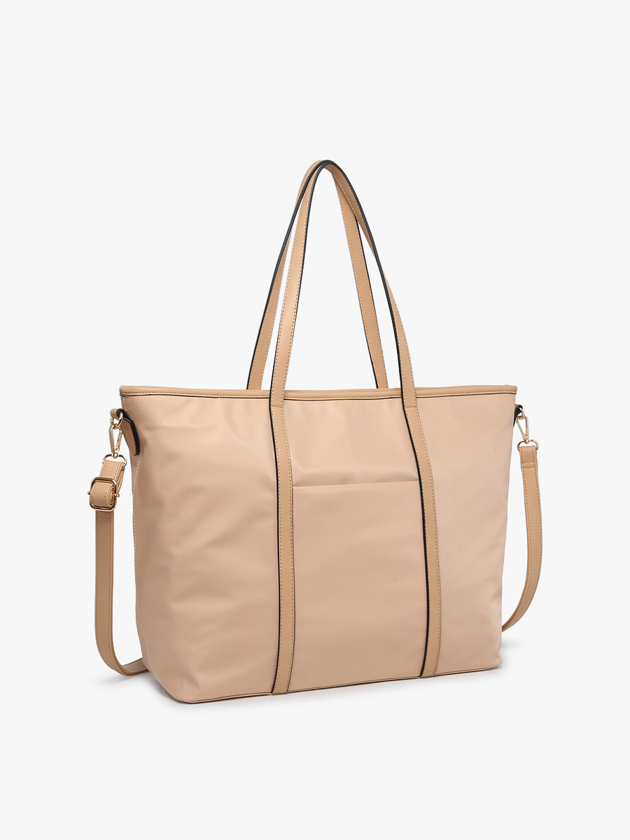 Jen & Co Scarlett Nylon Tote Bag: Tan or Gray