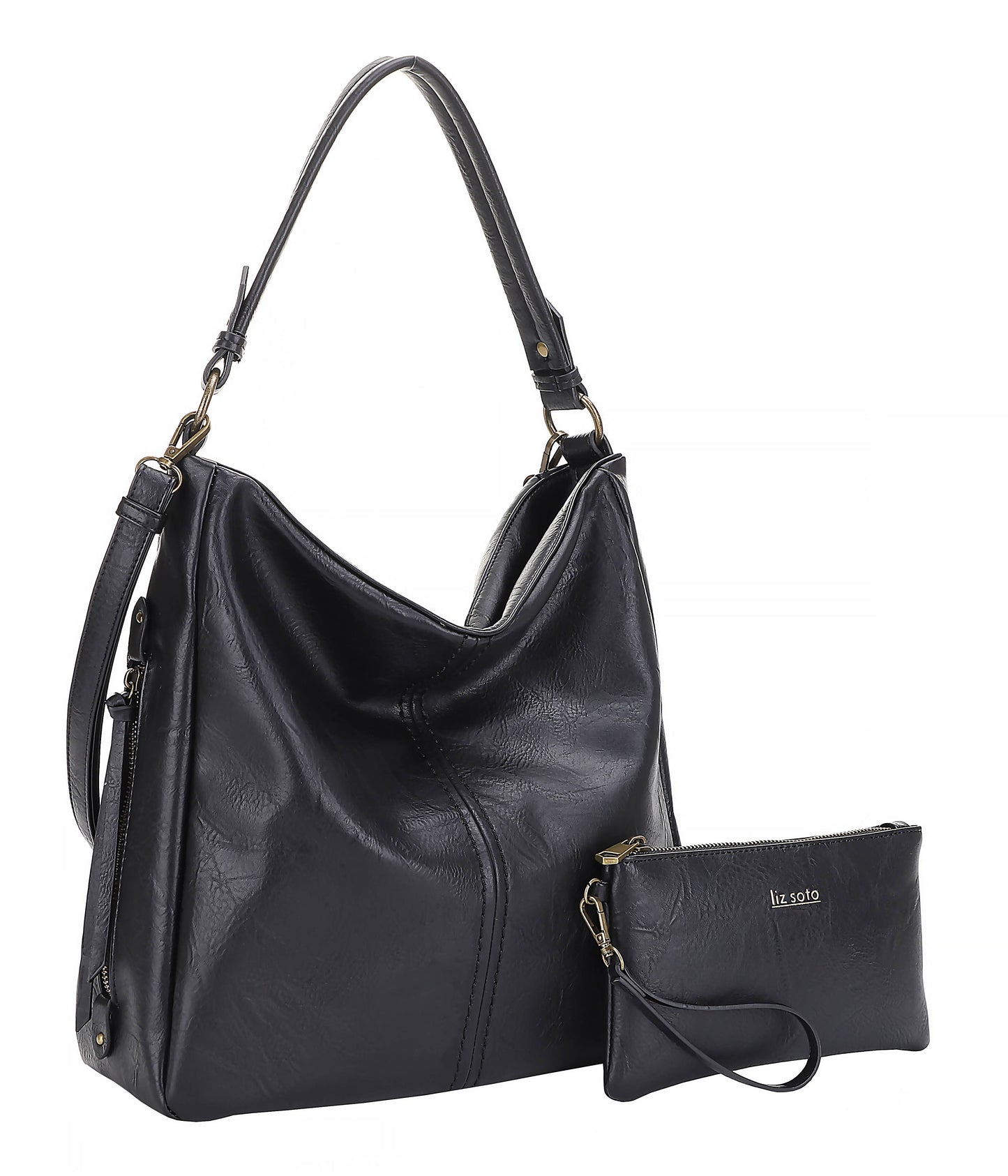 Liz Soto Madison 3321 Hobo with detachable wristlet: Denim