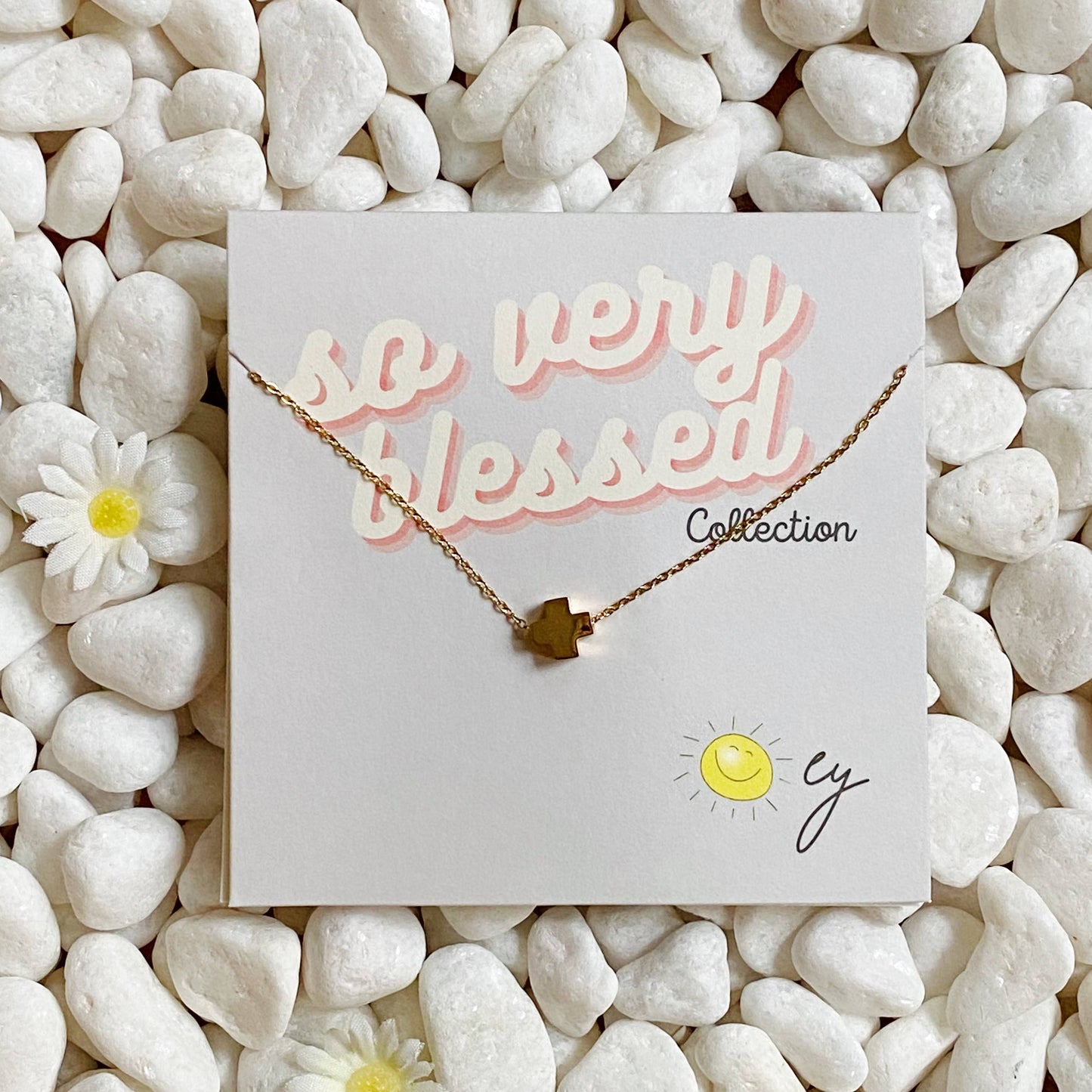 So Very Blessed Cross Necklace: White