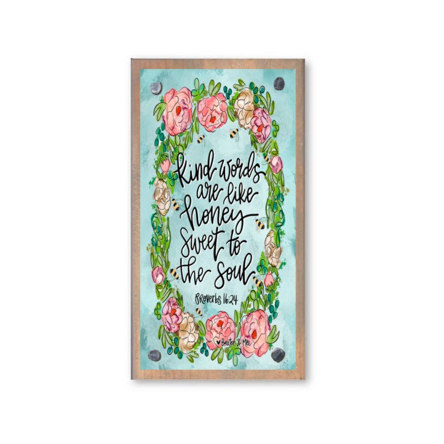 Kind Words Like Honey Driftwood Happy Block