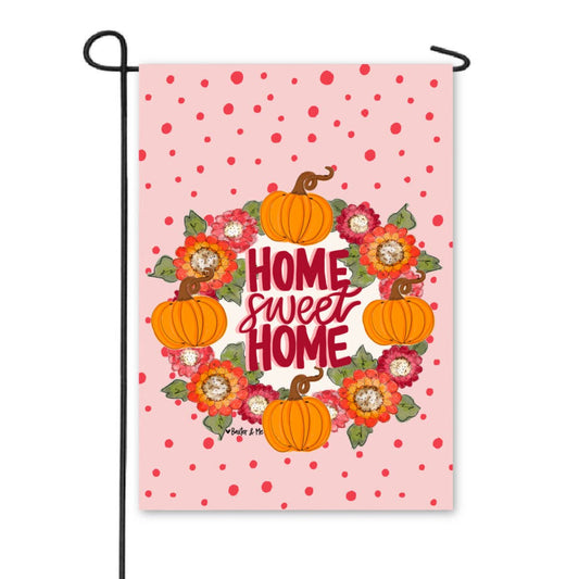Cranberry Home Sweet Home Pumpkin Garden Flag