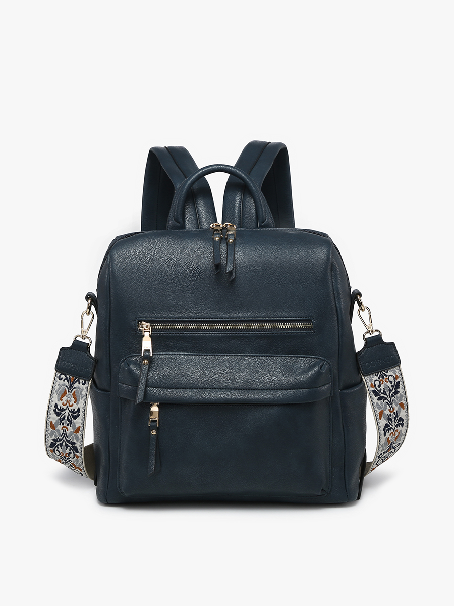 Amelia Convertible Backpack w/ Guitar Strap: Hunter Green  Jen & Co.