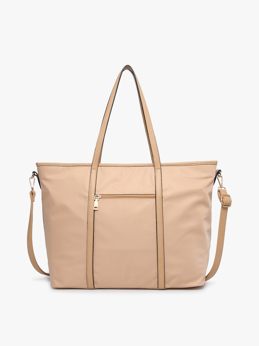 Jen & Co Scarlett Nylon Tote Bag: Tan or Gray