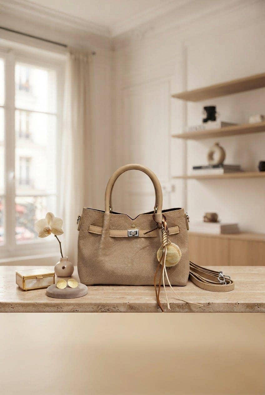 Stella Satchel Crossbody Bag with Tassel Charm: Brown