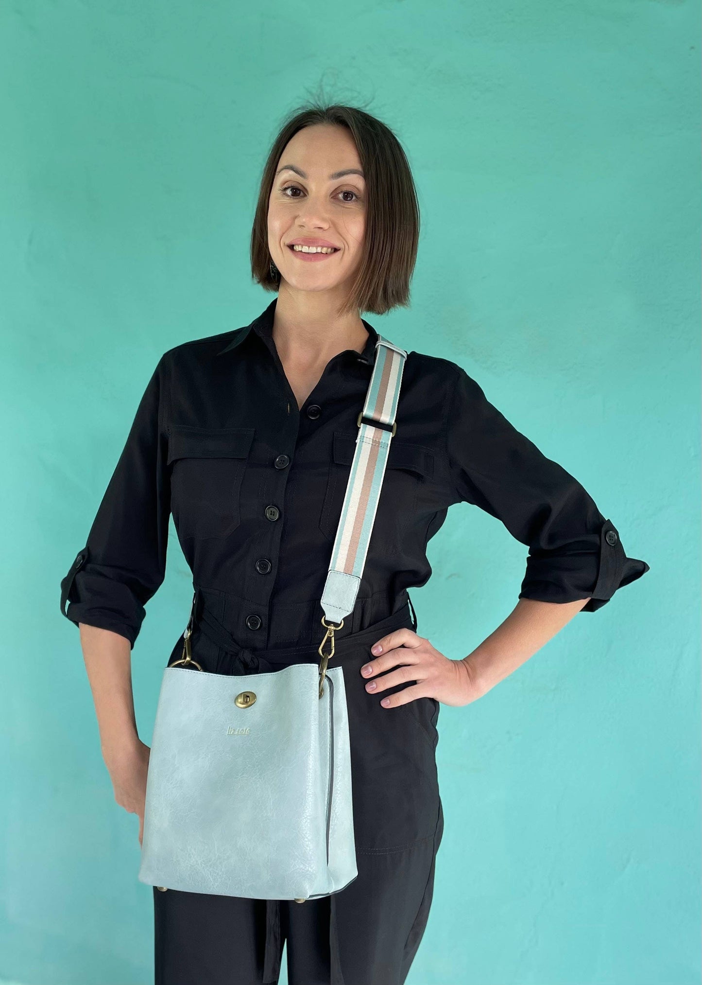 Liz Soto Lola 3316 cross body/bucket bag: Dark Grey