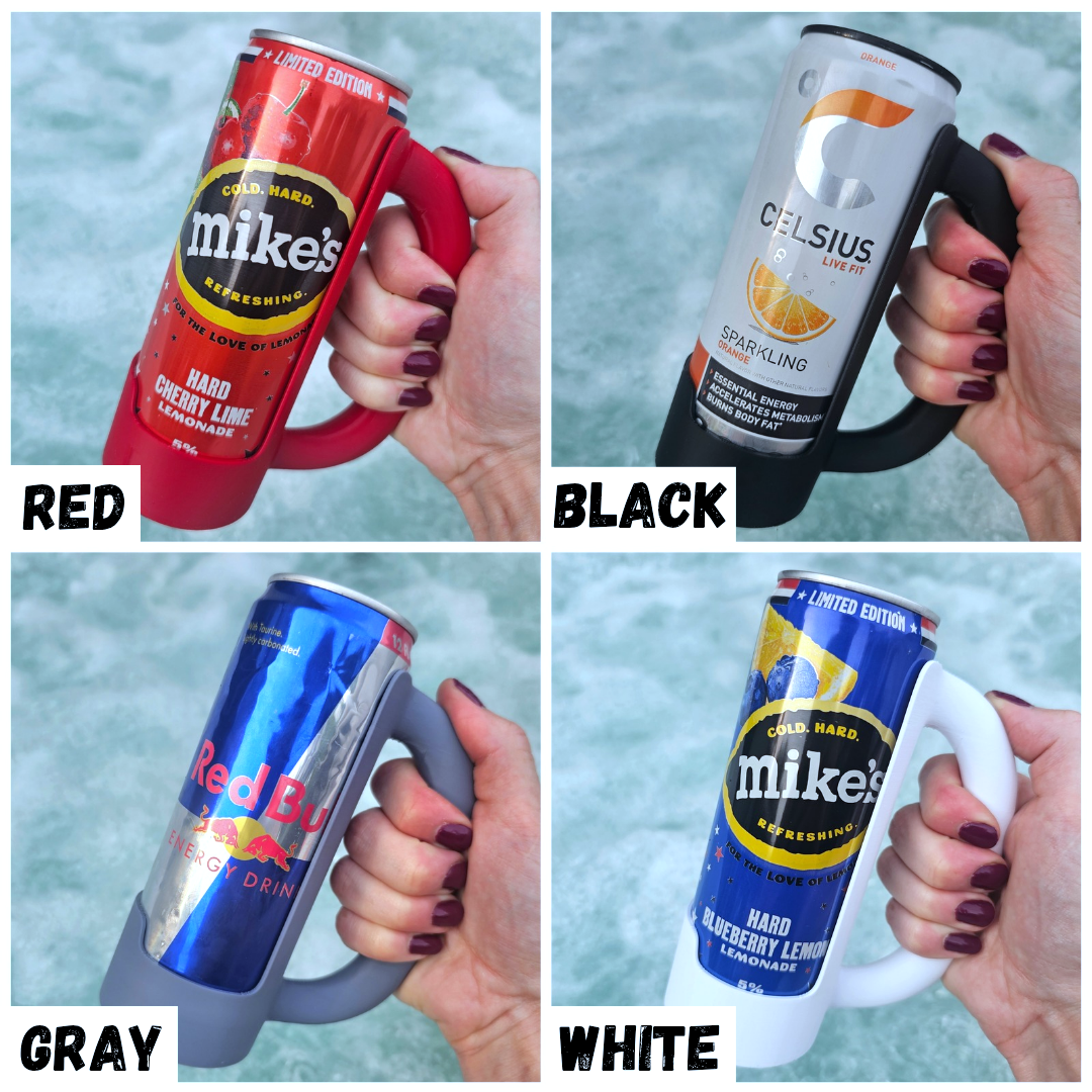 12 oz Slim Can Holder Handle Redbull, Alani Nu, White Claw: Purple