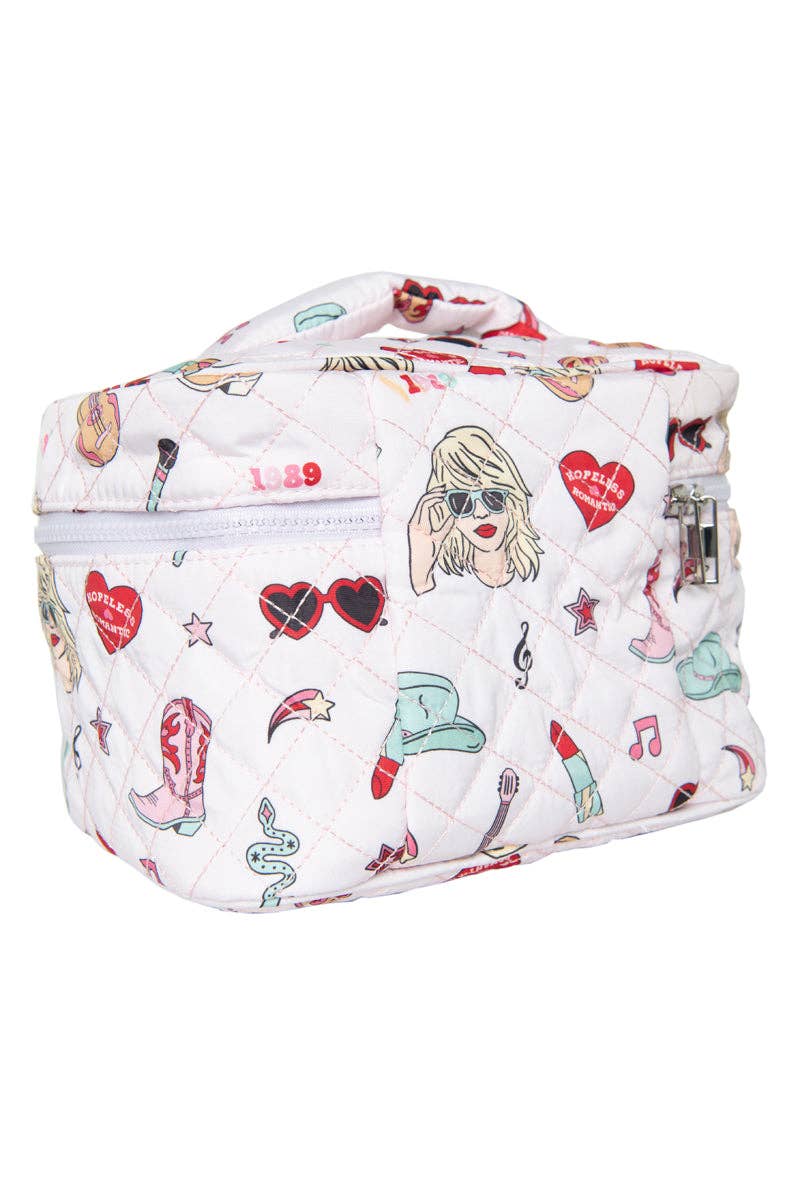 Music Girl Icons Cosmetic Make Up Bag: Light Pink