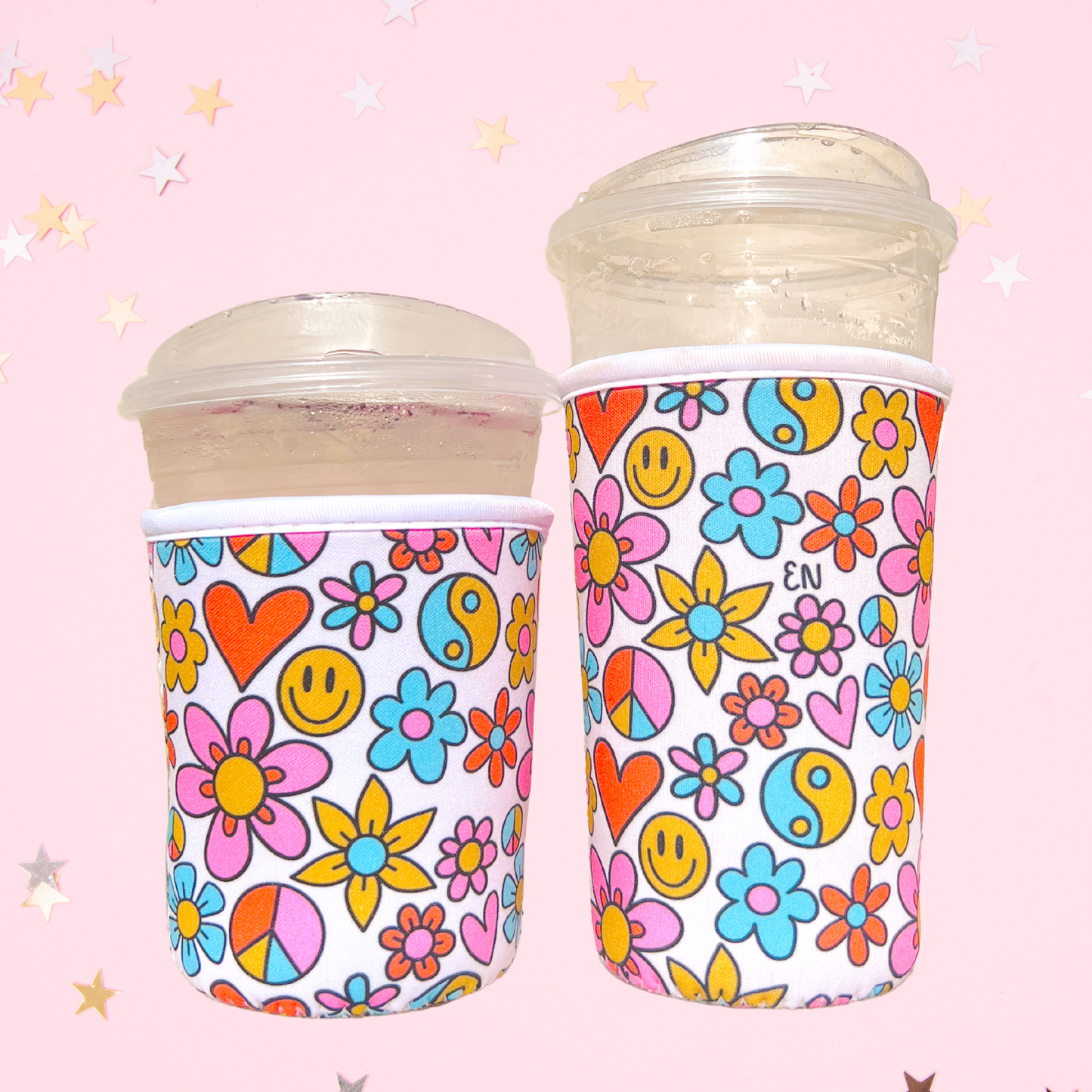 Cutie Cup Cover - Funky Floral - Iced Drink Sleeve: Large / 24oz