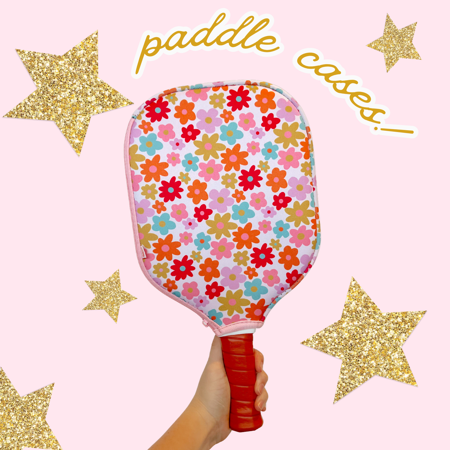 Neoprene Pickleball Paddle Case - Retro Floral & Sage