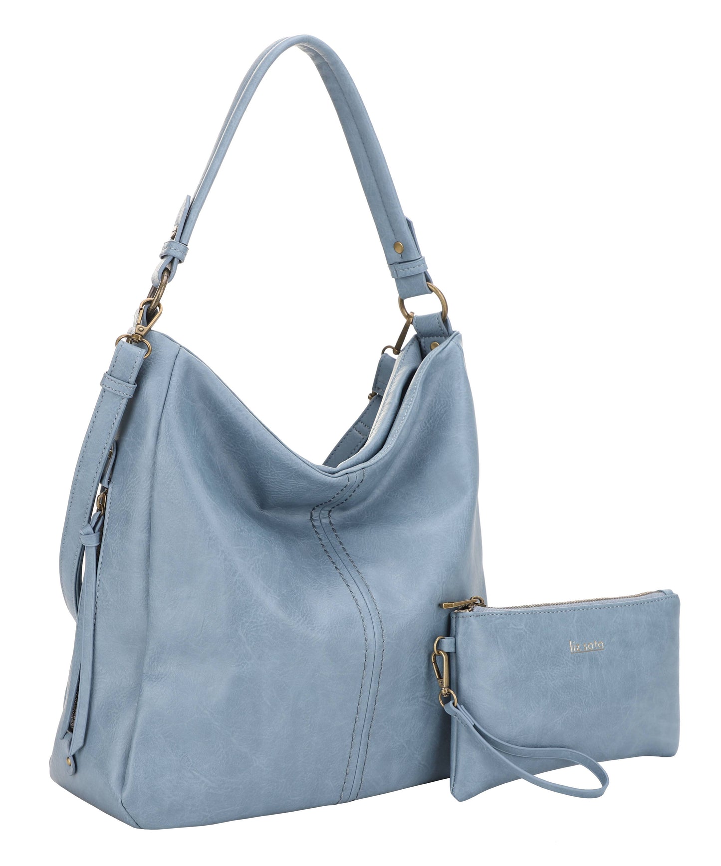 Liz Soto Madison 3321 Hobo with detachable wristlet: Almond