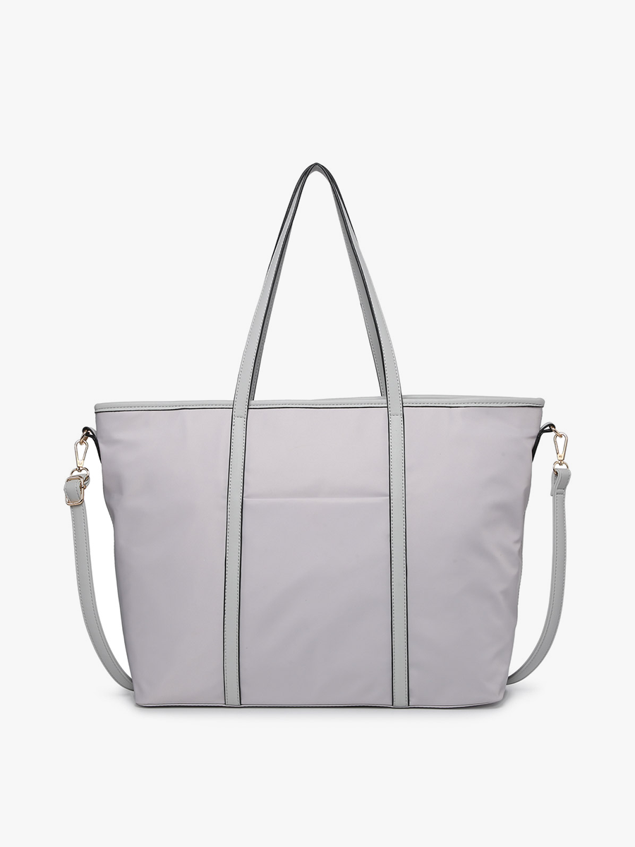 Jen & Co Scarlett Nylon Tote Bag: Tan or Gray